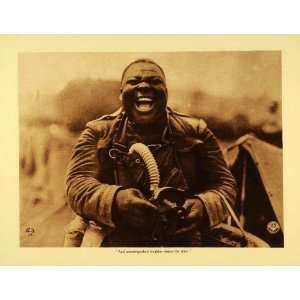  1920 Rotogravure WWI African American Soldier Laughing Gas 