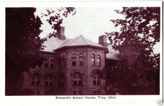 Old TROY Ohio Postcard Edwards School Piqua Miami Co  