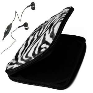  (Black White Zebra) VG Animal Print Carrying Case with Faux Fur 
