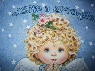   Fabric Quilt Panel, Stars~Life is Fragile, Handle with Prayer  