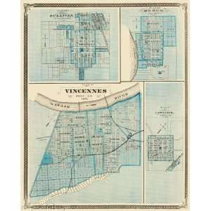  VINCENNES/SULLIVAN/VICINITY INDIANA (IN) MAP 1876: Home 