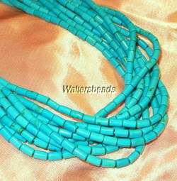 Blue Turquoise Pipe Heishi Beads 4x2.5MM 16  