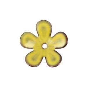   Butter Yellow Enameled Medium 5 Petal Component Arts, Crafts & Sewing
