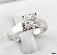   Princess DIAMOND Engagement RING 14k White Gold I2 clarity G H color