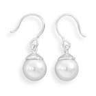   pearl french wire earrings magnesite and cultured freshwater pearl