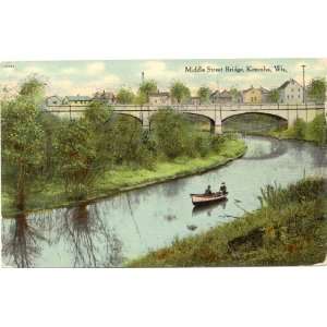   Postcard Middle Street Bridge   Kenosha Wisconsin 