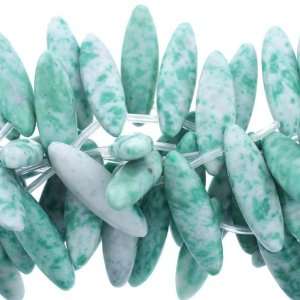  Green Jade  Marquise Side Drill   33mm Height, 10mm Width 