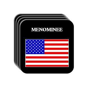  US Flag   Menominee, Michigan (MI) Set of 4 Mini Mousepad 