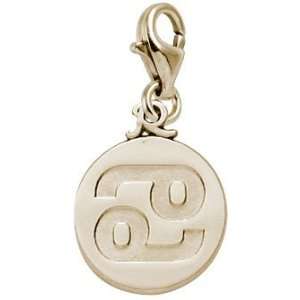   Charms Cancer Charm with Lobster Clasp, Gold Plated Silver Jewelry