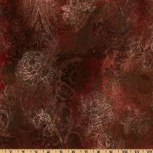  44 Wide Sophia Floral Texture Burgundy Fabric By The 
