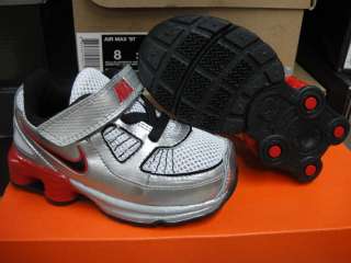 Nike Shox Turbo Silver Red Toddler Infant Shoes Sz 3  