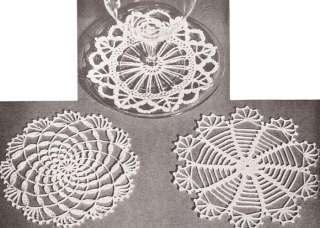 Vintage Crochet PATTERN Mini Doily Snowflake Coasters  