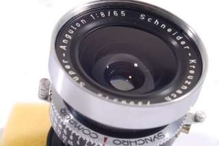 Schneider super angulon 65mm f8 lens in Synchro Compur  