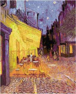 Van Gogh Cafe Terrace Counted Cross Stitch Pattern Art  
