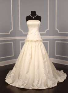   A509 Rachel Ivory Silk Satin Drop Waist Couture Bridal Gown NEW  