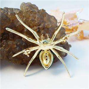 Glitzy Spider Insect Brooch Pin Clear Swarovski Crystal  