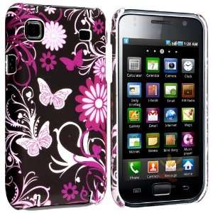  Pink Butterfly Snap on Rubber Coated Case for Samsung 