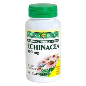  Natures Bounty Natural Whole Herb Echinacea, 400mg, 100 