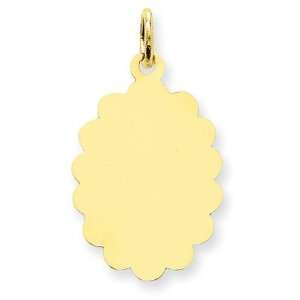  Engraveable Pine Cone Disc Charm in 14k Yellow Gold 