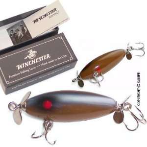   Winchester® Handmade Wooden Mini Fishing Lure, Brown w/ Silver Stripe