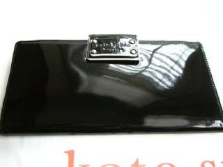 Kate Spade Pasadena Black Patent Leather Travel Wallet $175  