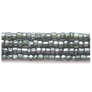   Seed Glass Bead, Size 9/0, Transparent Luster Dark Olive Green, 3000