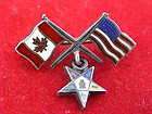 STERLING SILVER UNITED STATES CANADA PIN ORDER OF THE EASTERN STAR OES