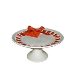  RIBBON HALLO BLACK 10 FOOTED CAKE STAND: Kitchen & Dining