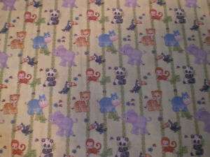 Precious Moments Pale Green Animal Fabric BTY  