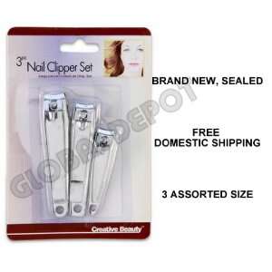  3 pc Nail Clipper Set (3 ASSORTED SIZE IN A PACK): Beauty