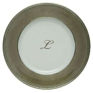 Jay Import Company 132L 13 Monogrammed Charger Plates   Letter L 
