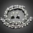   Necklace Bracelet Earring Set Swarovski Crystal 18K White gold GP