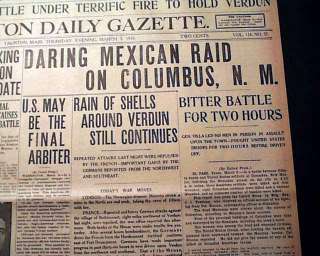 PANCHO VILLA 1916 Columbus NM Raid U.S. Army Newspaper  