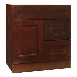 3021 Vintage Series Maple with Burgundy Finish Vanity Base with Right 