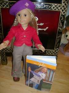 American Girl Doll Julie and Ivy with Books  