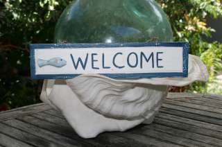 WELCOME NAUTICAL SIGN 12 BLUE   BEACH DECOR  