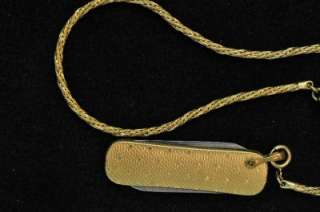 VINTAGE 1 1/2 GOLD PLATED POCKETWATCH KNIFE AND CHAIN ***  