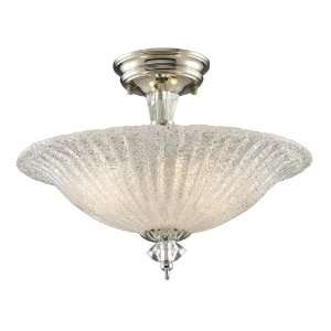 LINCOLN SQUARE 2 LIGHT SEMI FLUSH IN POLISHED NICKEL WITH CLEAR 