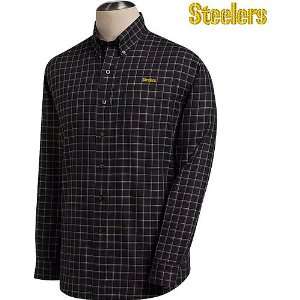   Pittsburgh Steelers Mens Conference Plaid Shirt: Sports & Outdoors