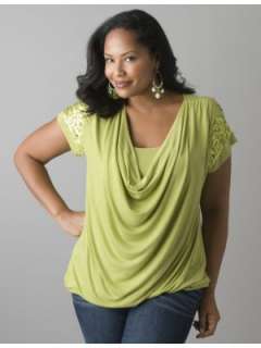 LANE BRYANT   Sequin sleeve draped neck top customer reviews   product 