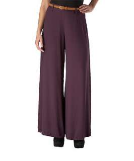 Aubergine (Purple) Belted Wide Leg Trousers  233834058  New Look