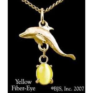  Dolphin Gemstone Necklace, 14k Yellow Gold, Yellow set 