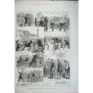  1881 Irish Land League Agitation Dublin Policemen Print 