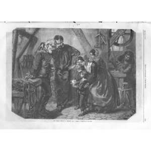  New Year Gifts Working Mans Family Antique Print 1853 