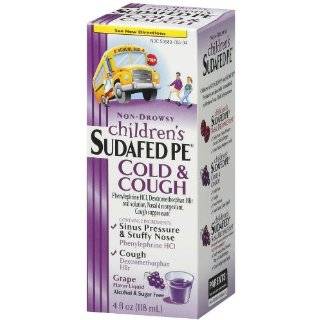 Childrens Sudafed PE Non Drowsy Cold & Cough Grape Flavor Liquid 4 