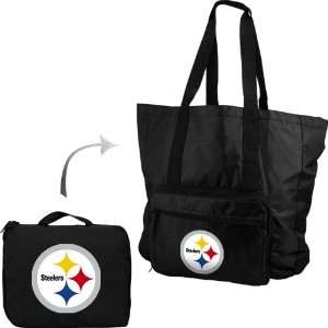   Steelers Black Fold Away Tote Bag Travel Pack