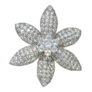  925 Silver Micro Pave CZ Lily Flower Pendant Jewelry