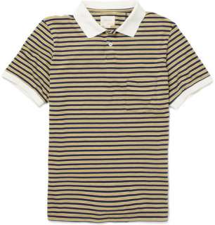   > Polos > Short sleeve polos > Striped Cotton Blend Polo Shirt