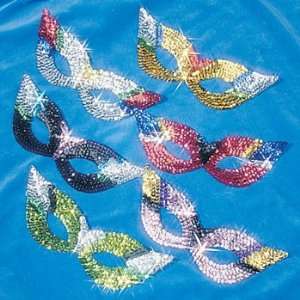  6 Piece Glimmer Sequin Costume Masks Assorted Colors 
