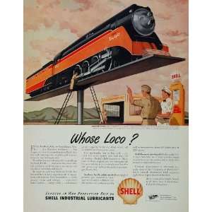  1944 Ad Shell Oil Southern Pacific Daylight Locomotive 